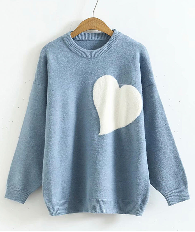 Sweater long sleeve heart sweater  097