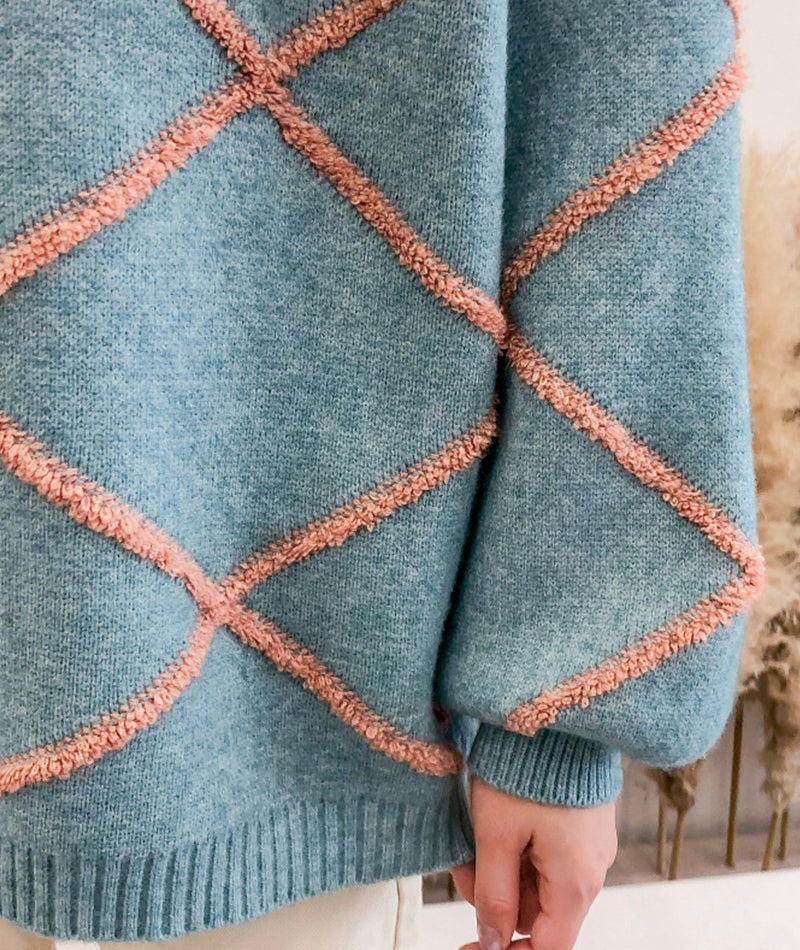 Cute round neck sweater long sleeve sweater  131