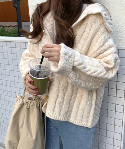 Loose v-neck sweater coat knitted cardigan coat  150