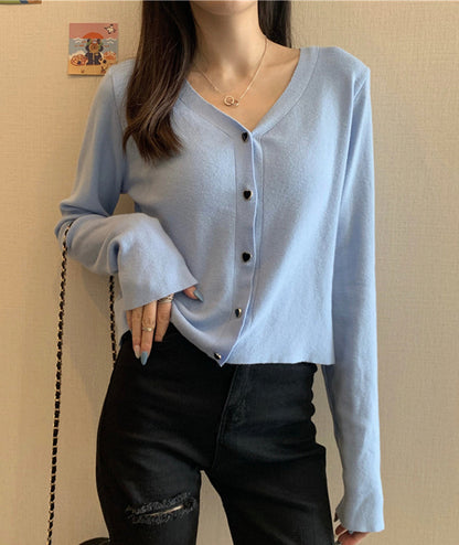 Thin v-neck sweater knitted cardigan sweater  149