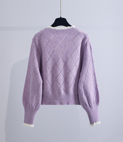 Lovely flowers long sleeve cardigan sweater  140