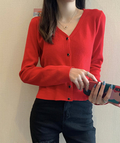 Thin v-neck sweater knitted cardigan sweater  149