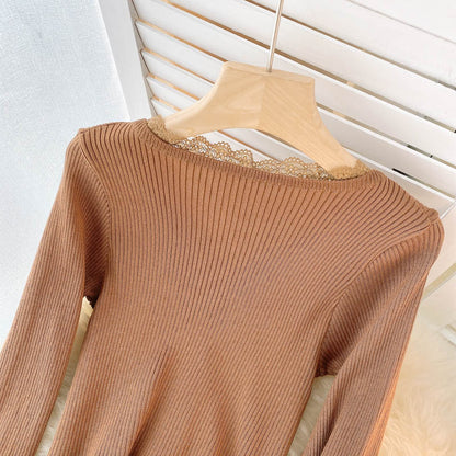 Simple Cardigan Lace Long Sleeve Sweater  139