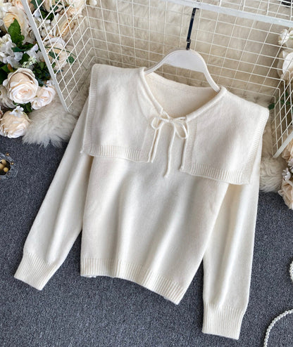 Uniquely designed lapel sweater  088