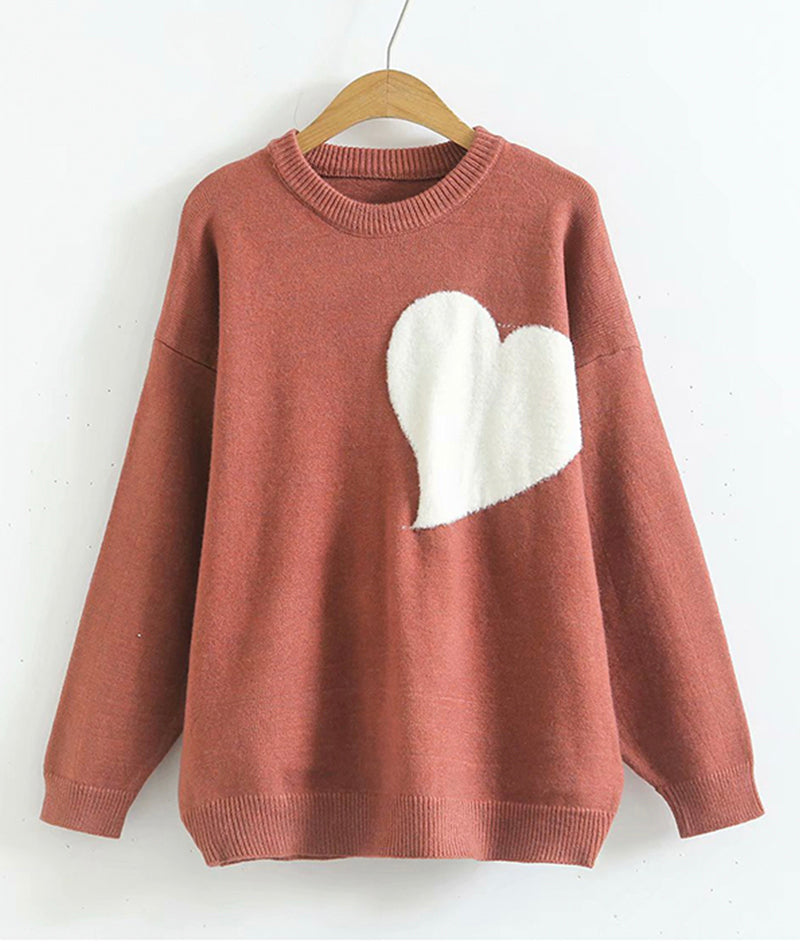 Sweater long sleeve heart sweater  097