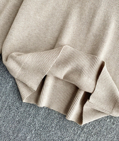 Sweater simple v neck long sleeve sweater  090