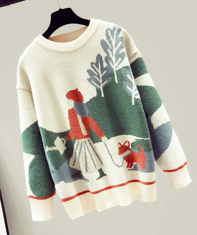 Sweater loose long sleeve sweater  085