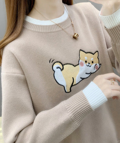 Cute cat long sleeve sweater  094