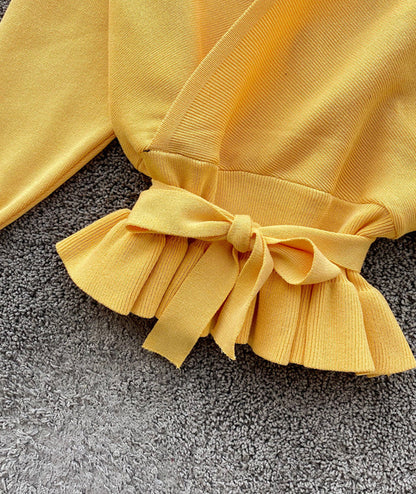 Cute v neck long sleeve sweater short sweater  099