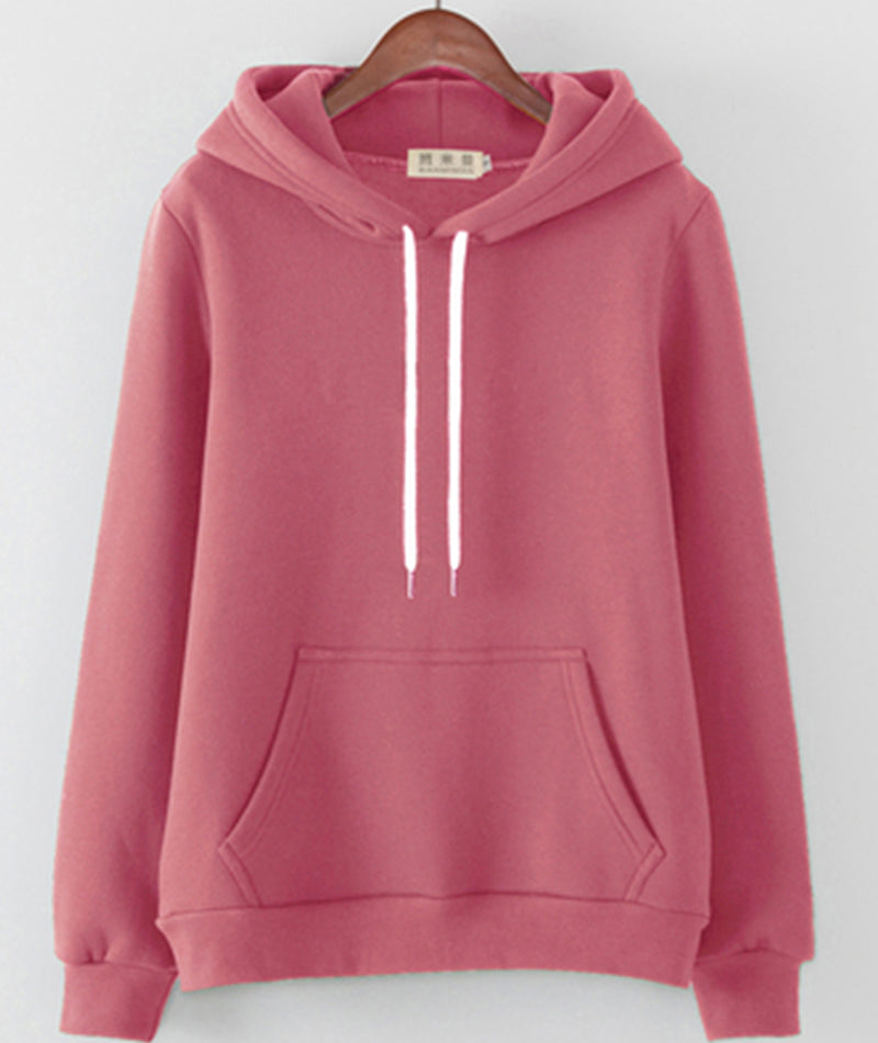 Hoodie simple loose plus fleece top  232