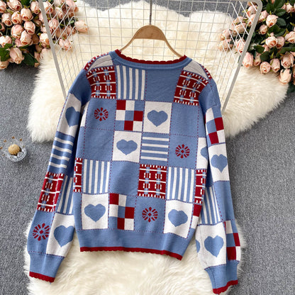 Cute knitted long sleeve sweater 1474