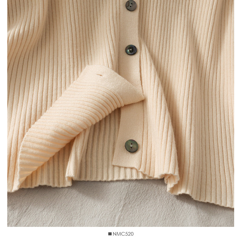 Lapel cardigan top female slim fit versatile sweater  1744