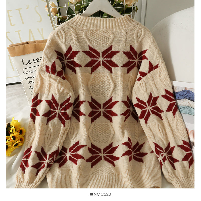 Cute round neck long sleeve sweater  1482