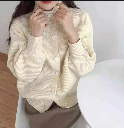Sweater jacket, thickened, loose, lazy, turtleneck, winter's new bat-sleeved cardigan  1399