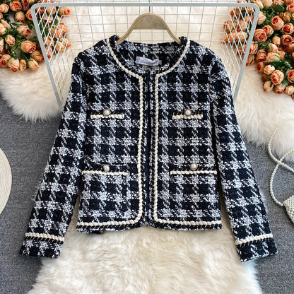 Retro small fragrance coat for women in autumn and winter  1631
