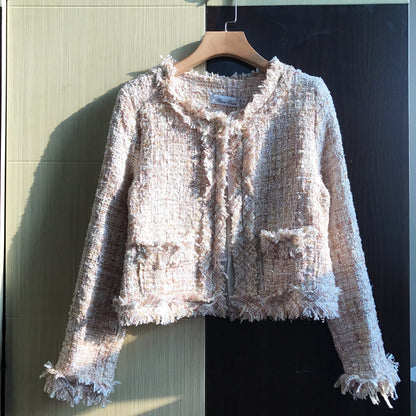 Tassel short coat women's long sleeved cardigan fashion slim fit  1639