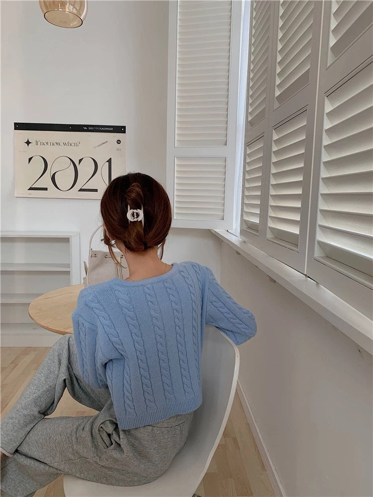 New, soft sweater, loose, languid twist cardigans  1431