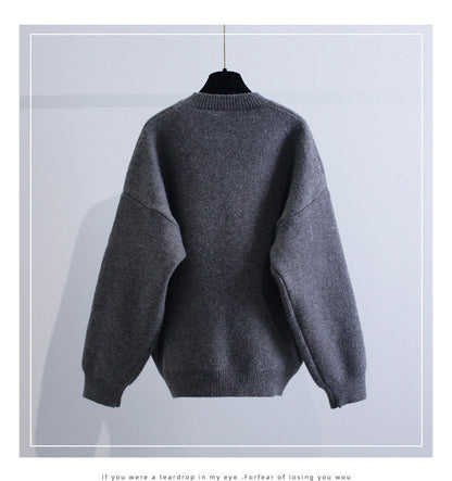 Vintage, turtleneck cardigan, Autumn/winter, new, loose, lazy style, student sweater coat  1400