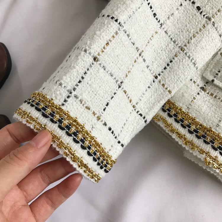 Small fragrant clothes, suit coat, versatile tweed, thin  1643