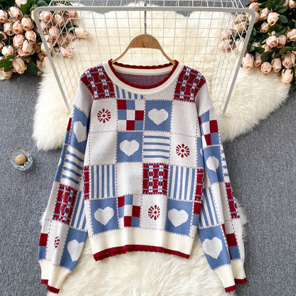 Cute knitted long sleeve sweater 1474