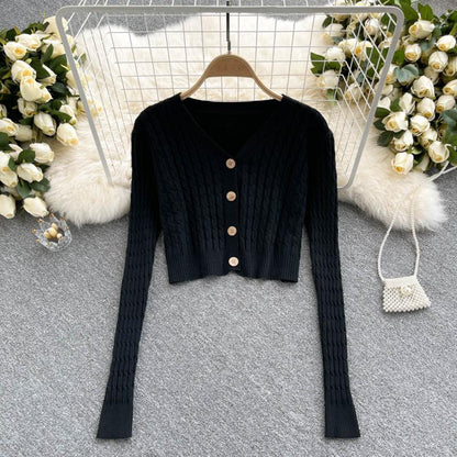 Knitted cardigan, western style coat, female V Neck Sweater Coat  1610