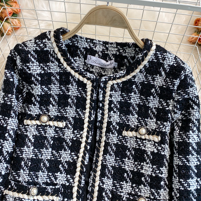 Retro small fragrance coat for women in autumn and winter  1631