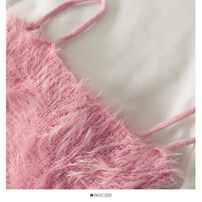 Slim cardigan long sleeved sweater with suspender vest inside  1695