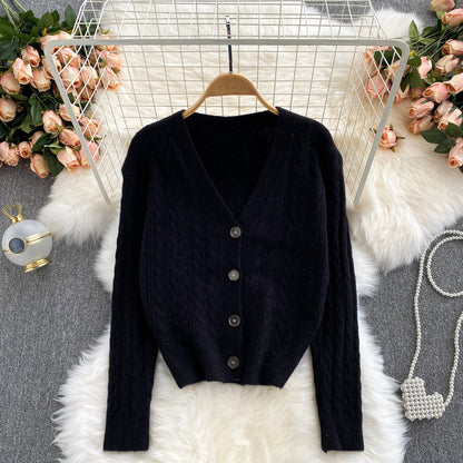 New loose and lazy V-Neck Sweater Coat for women  1621