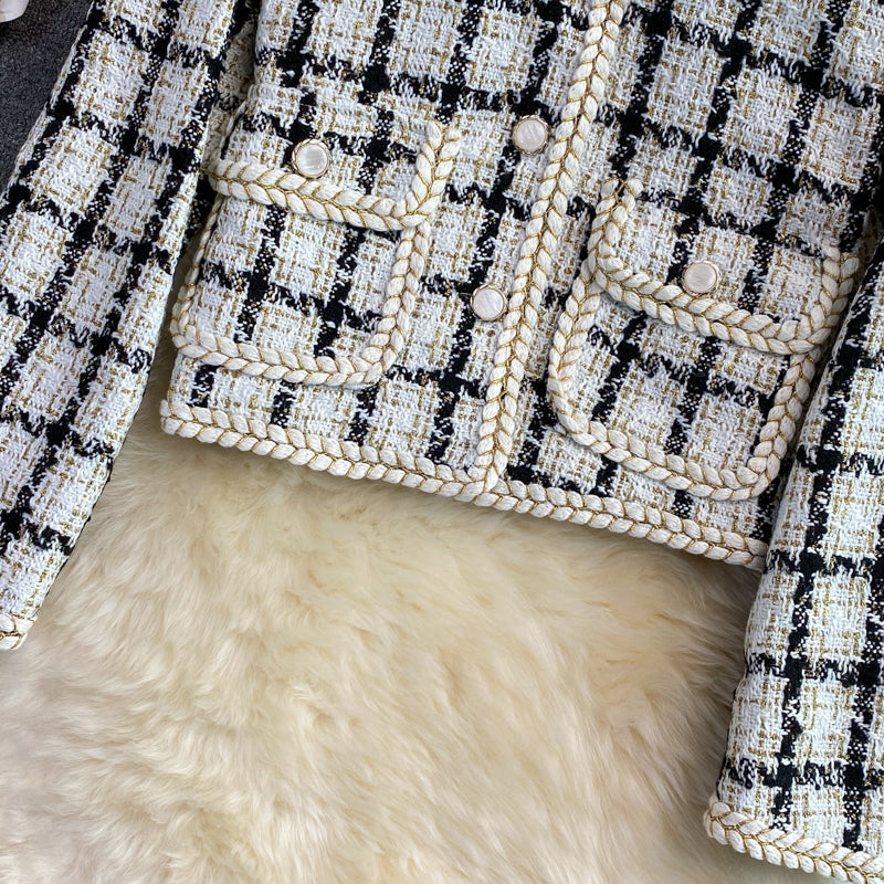 Xiaoxiangfeng tweed coat female  1641