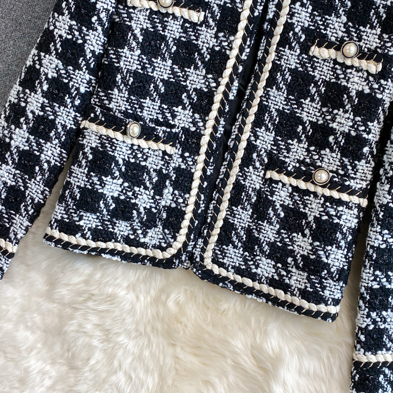 Retro small fragrance coat for women in autumn and winter  1631