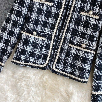 Retro small fragrance coat for women in autumn and winter  1631