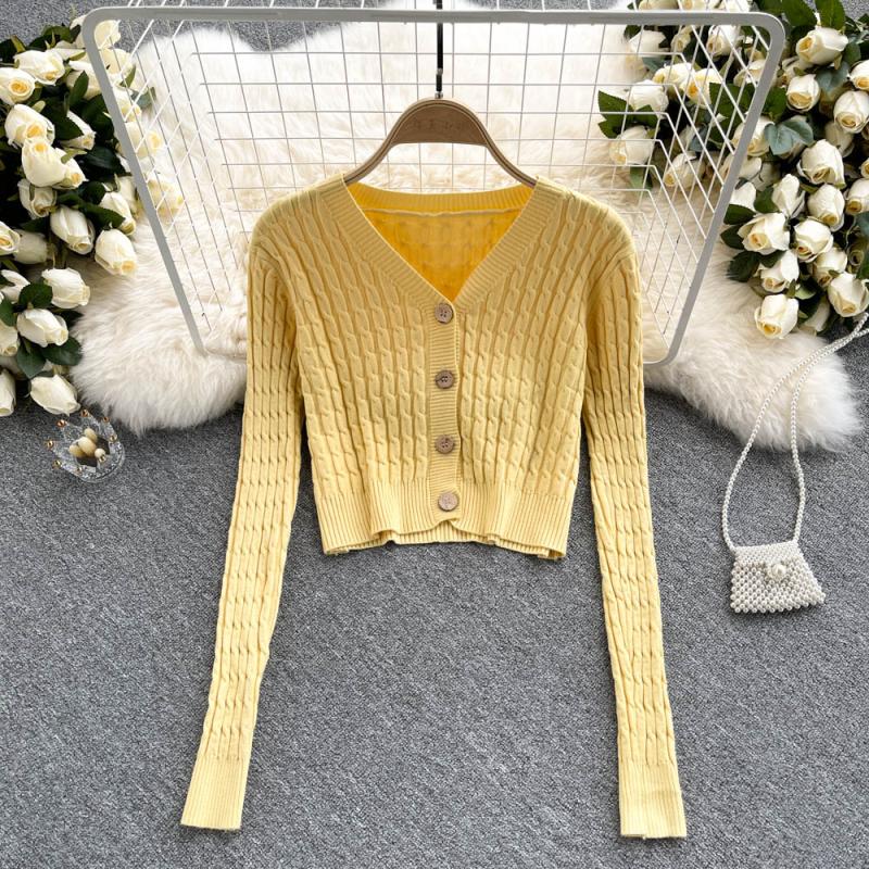 Knitted cardigan, western style coat, female V Neck Sweater Coat  1610