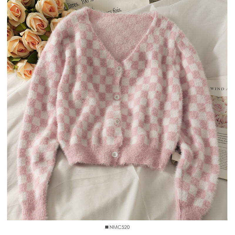 Women's sweater is loose and thin, short and versatile  1738