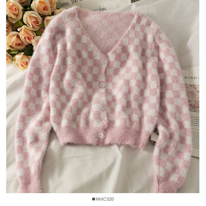 Women's sweater is loose and thin, short and versatile  1738