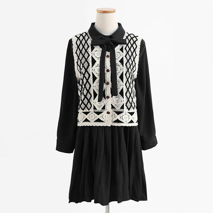 New sweater vest dress two piece suit  2251
