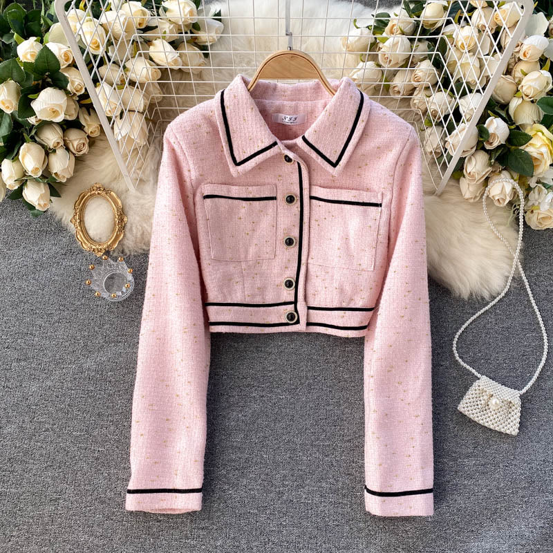 Hepburn coat women's versatile age reducing Fashion Top  1536