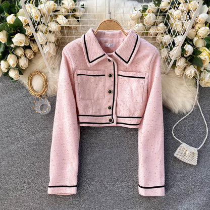 Hepburn coat women's versatile age reducing Fashion Top  1536