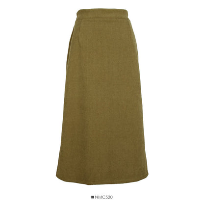 Hong Kong style retro high waist Plush thickened warm knee length skirt  2573