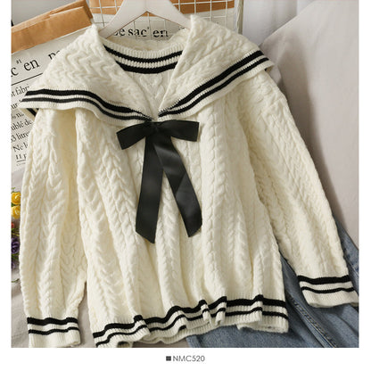 Sweater women's autumn loose and thin linen pattern sweater  1896