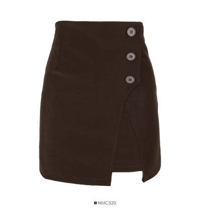 Korean fashion versatile PU leather high waist slim skirt  2581