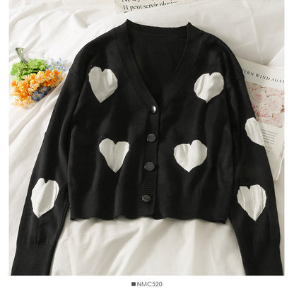 V-neck top women's autumn clothes versatile slim knit  1928