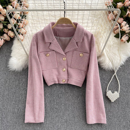 Korean retro qianniaoge women's autumn and winter new versatile suit  1558