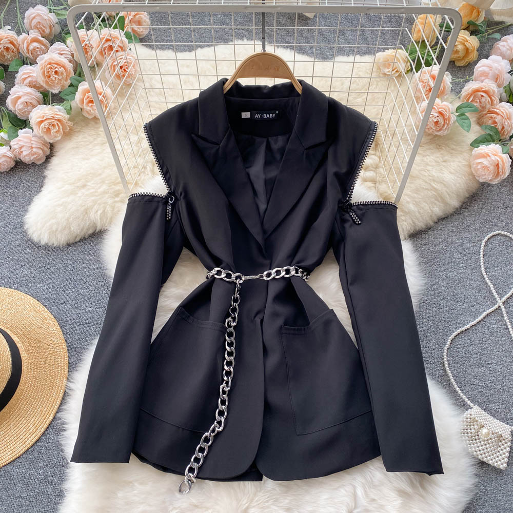 Off shoulder suit coat female  1502