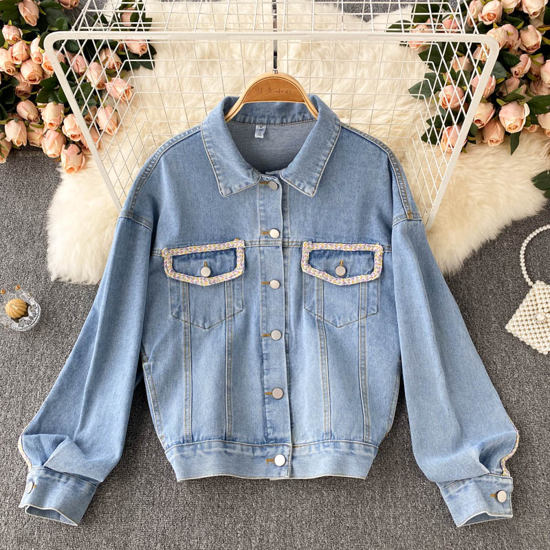 Denim Jacket Women's loose jacket fashion top  1544