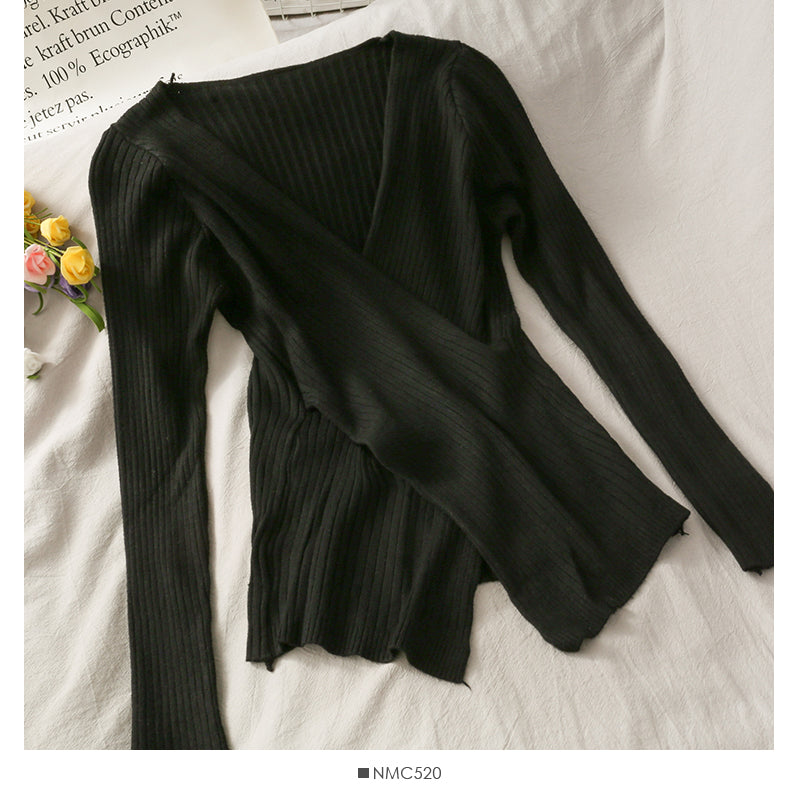 Korean design, tight and thin, split sweater, female  1895