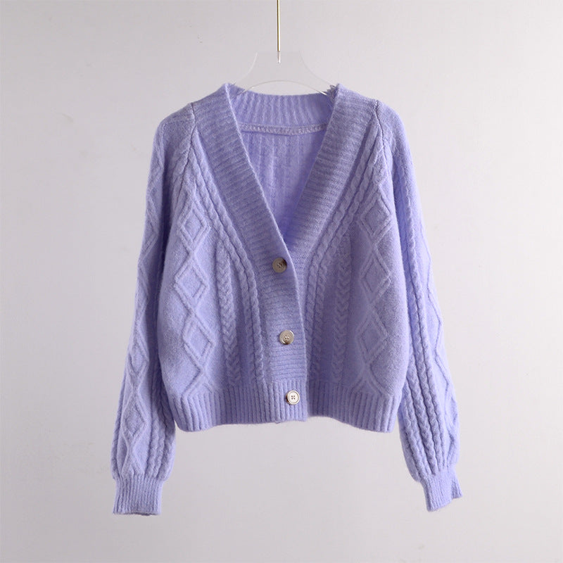 Short knit cardigan, spring and Autumn, new, versatile blouse sweater  1429