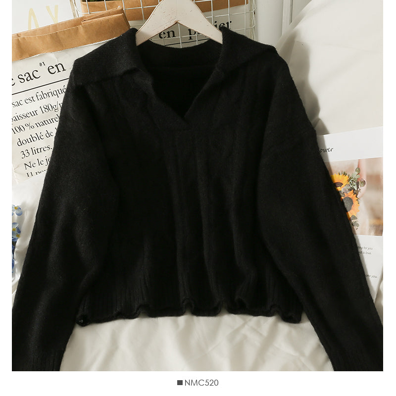 Sweater Korean slim pure color top  1917