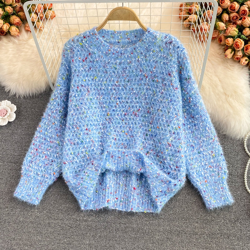 Cute round neck long sleeve sweater  1475
