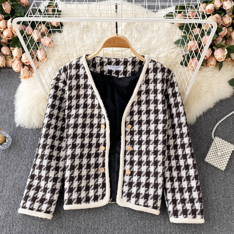 Qianniaoge small fragrance short versatile coat women's fashion  1543