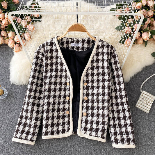 Qianniaoge small fragrance short versatile coat women's fashion  1543